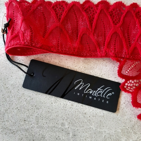 Montelle lacy thong in Sweet Red - Picture 3 of 8